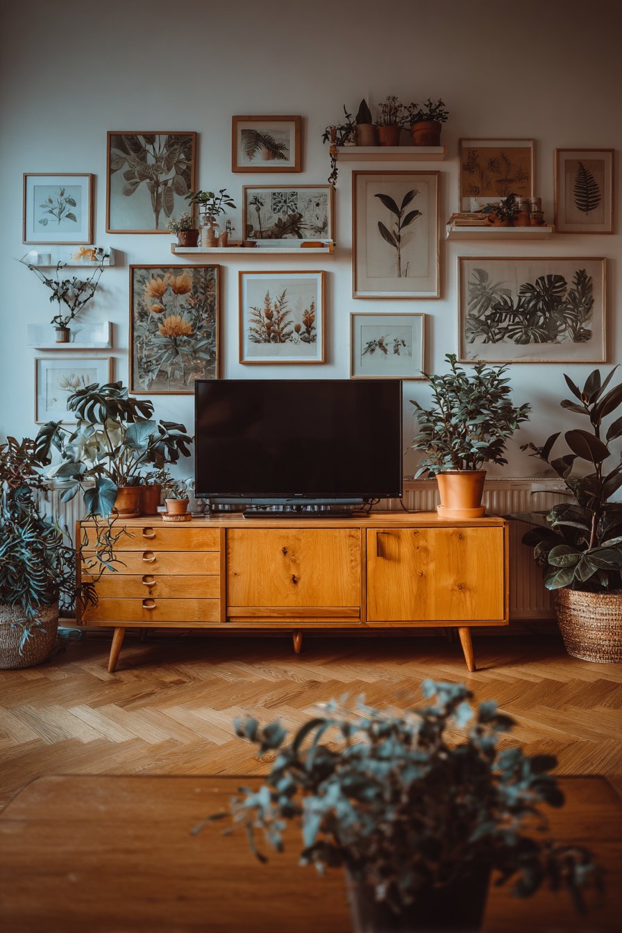 Botanical Gallery Wall with Living Elements