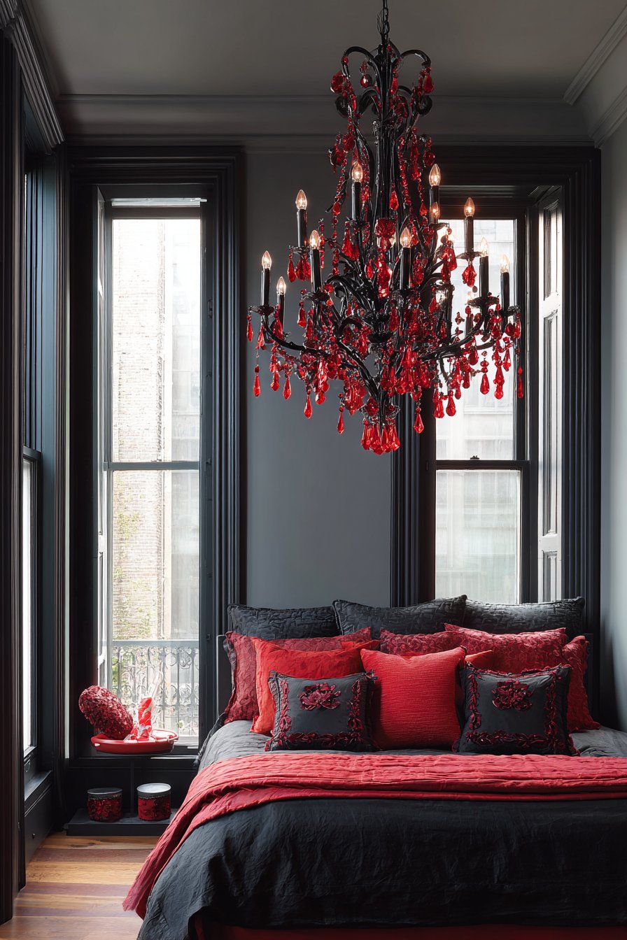 Gothic Crystal Chandelier Drama