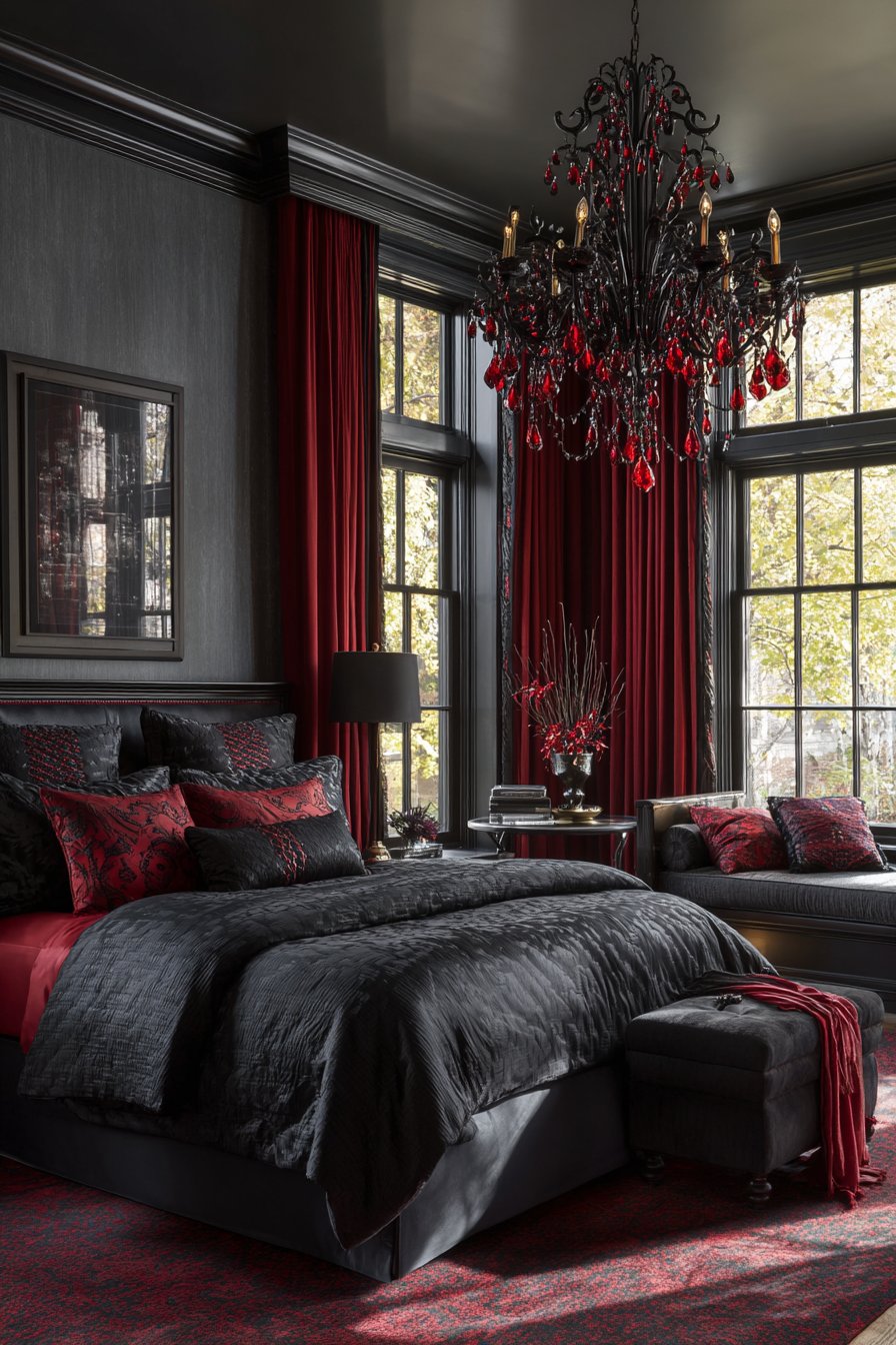 Gothic Crystal Chandelier Drama