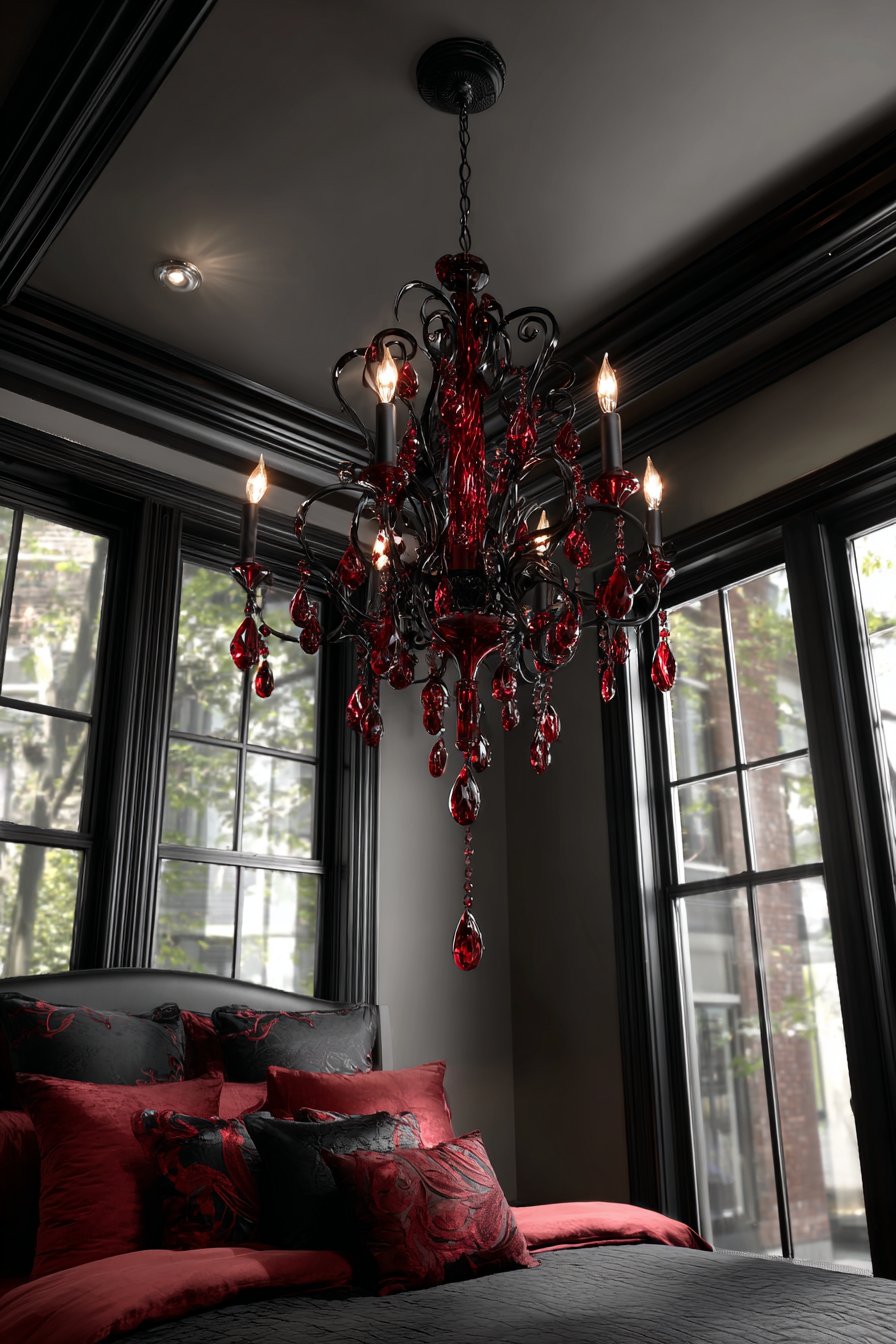 Gothic Crystal Chandelier Drama