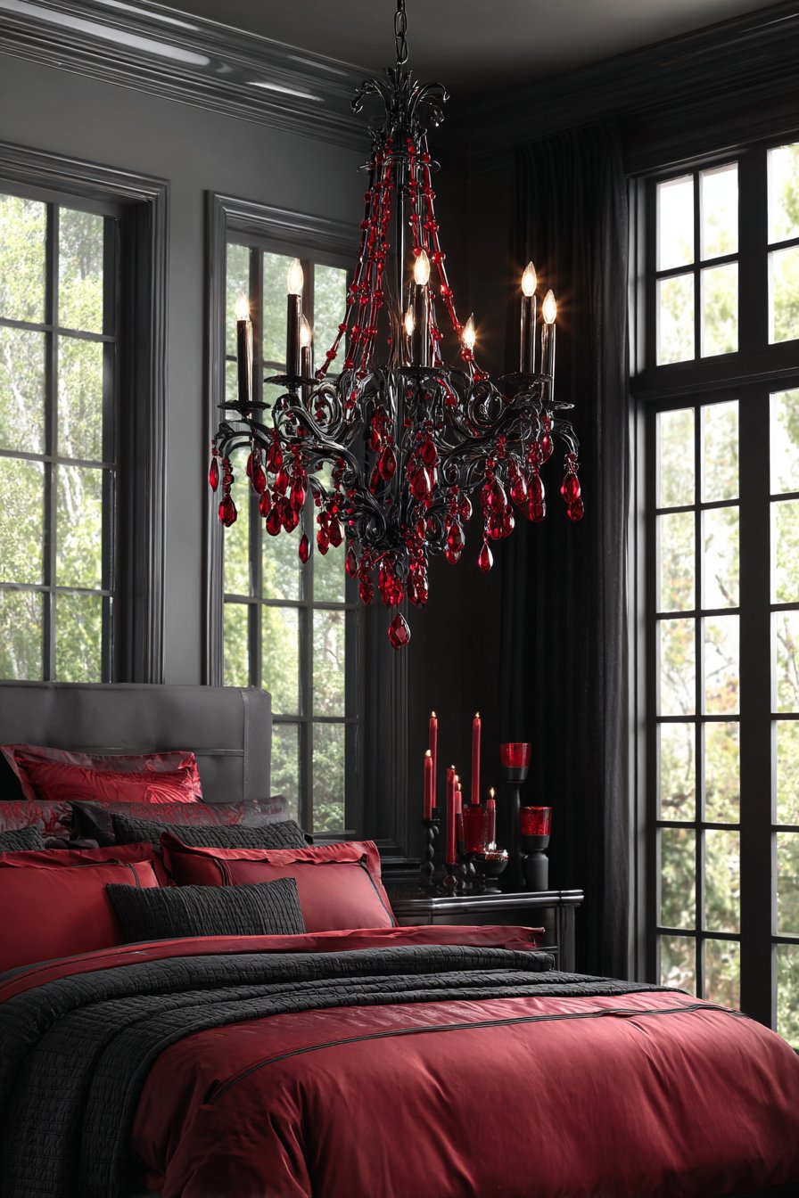 Gothic Crystal Chandelier Drama