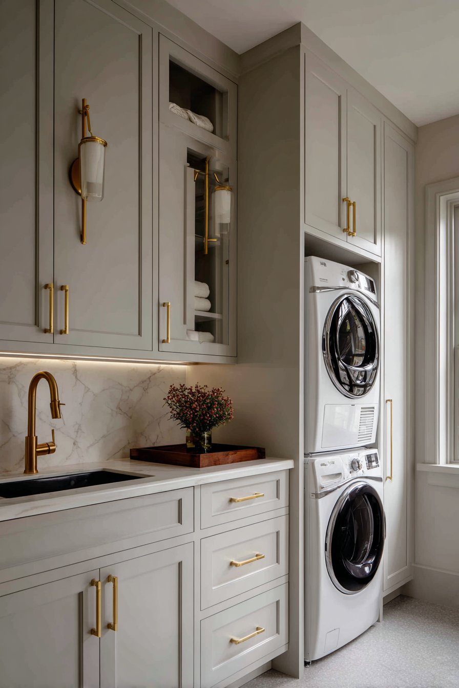 Custom Cabinet System with Concealed Appliances