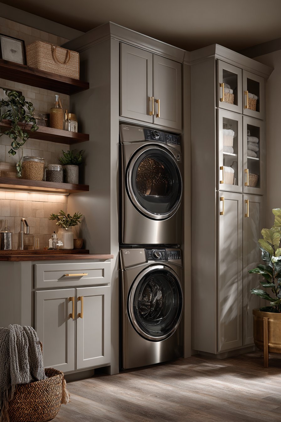 Custom Cabinet System with Concealed Appliances