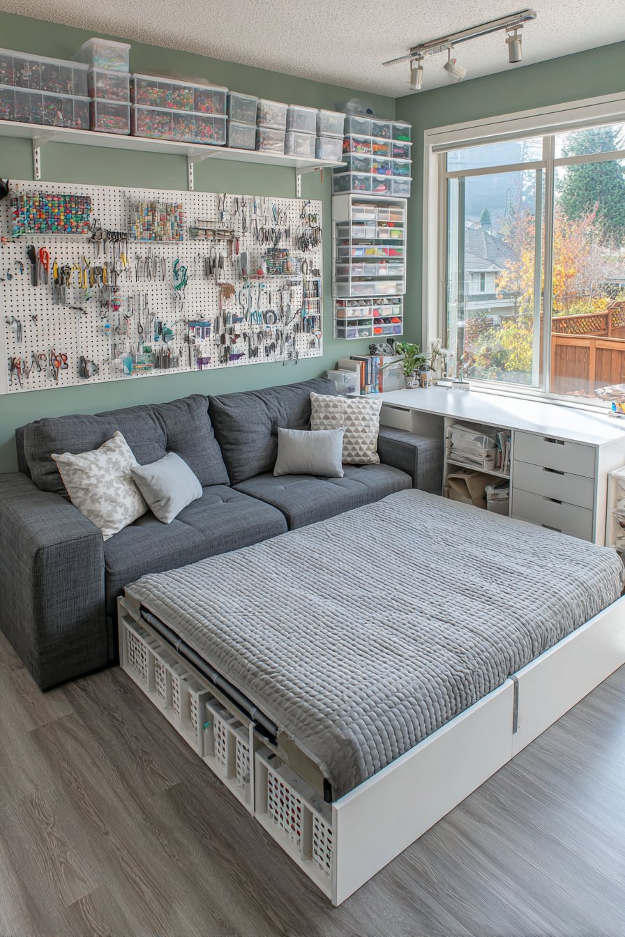 Creative Craft Room with Guest Accommodations