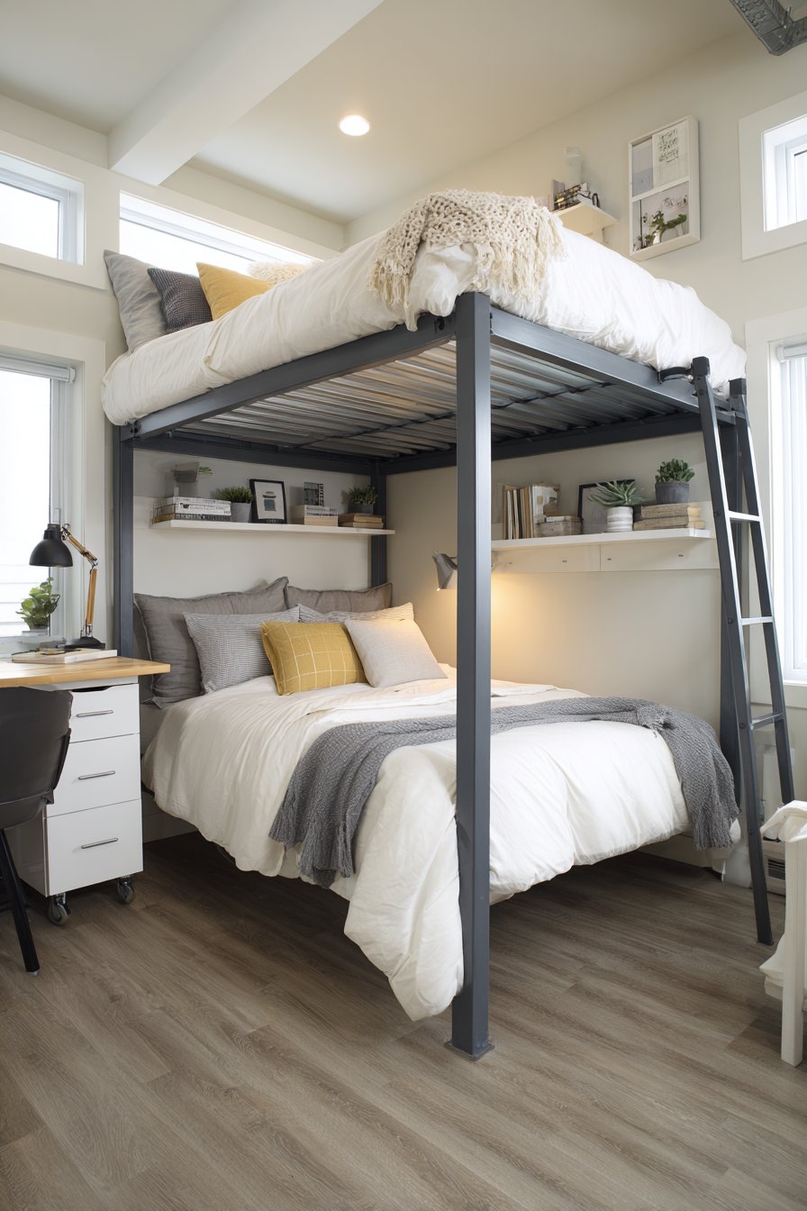 Loft Bed with Workspace Below