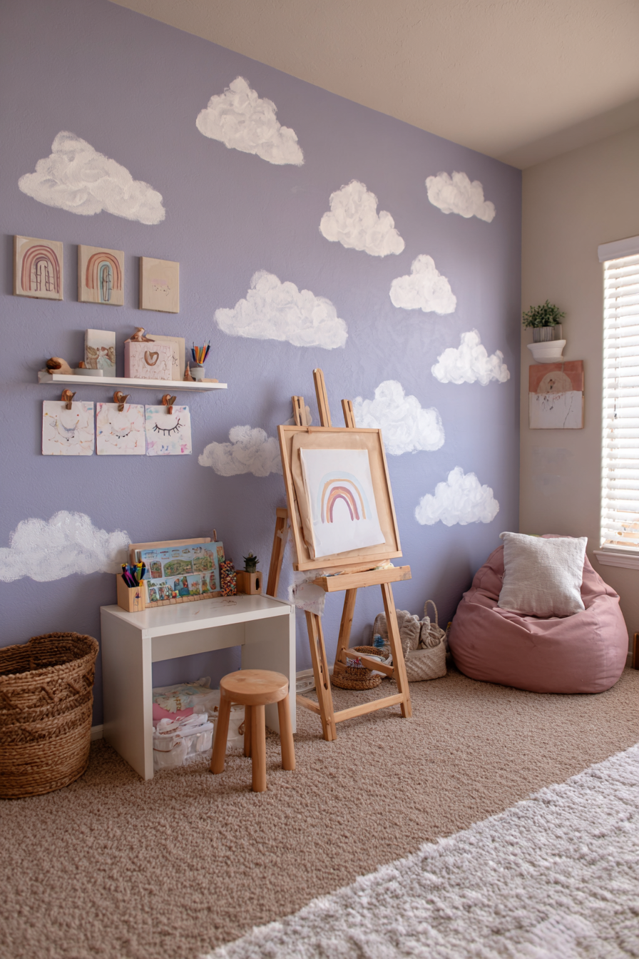 Creative Expression Through Lavender Cloud Murals