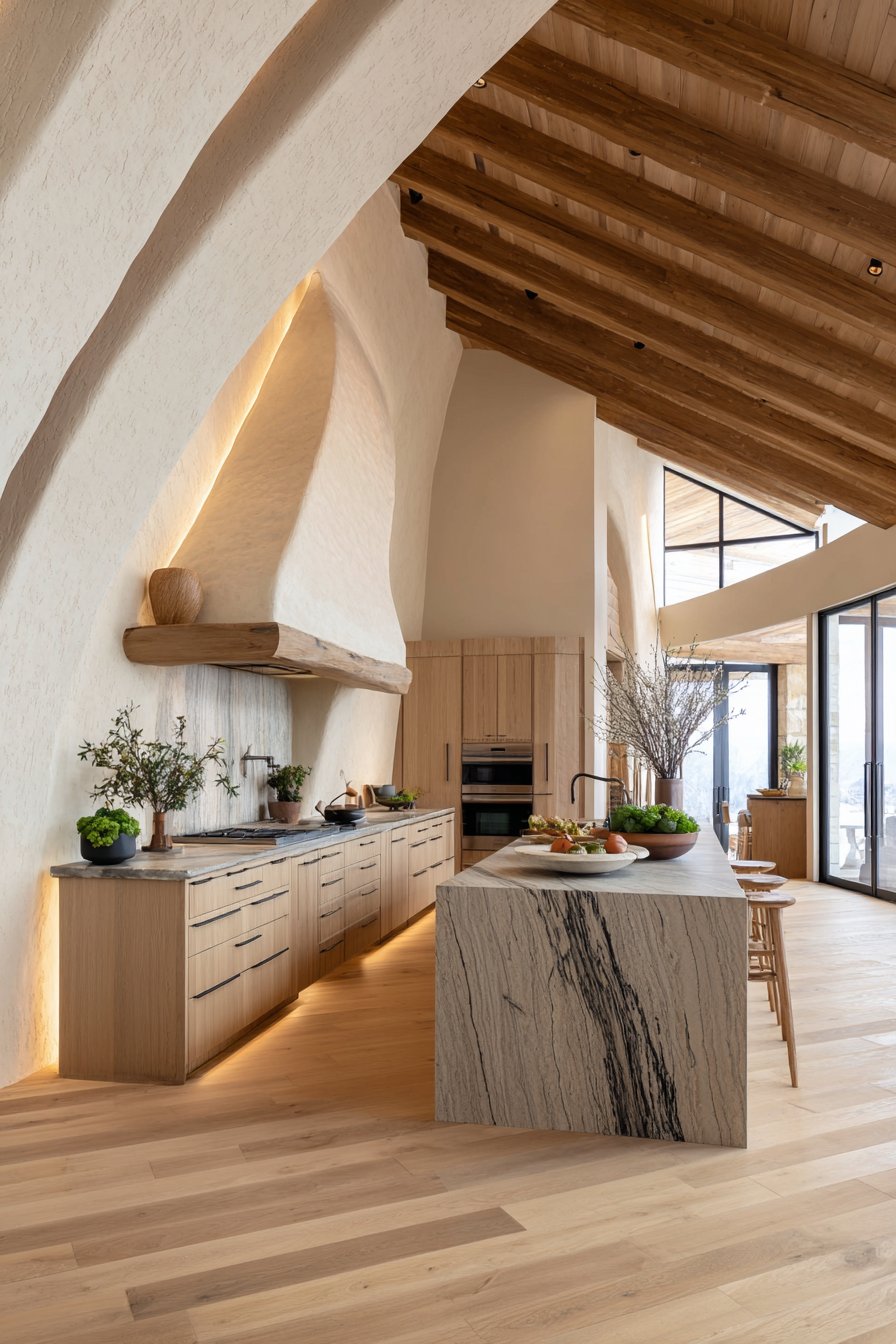 Textured Plaster Hood Architectural Statement