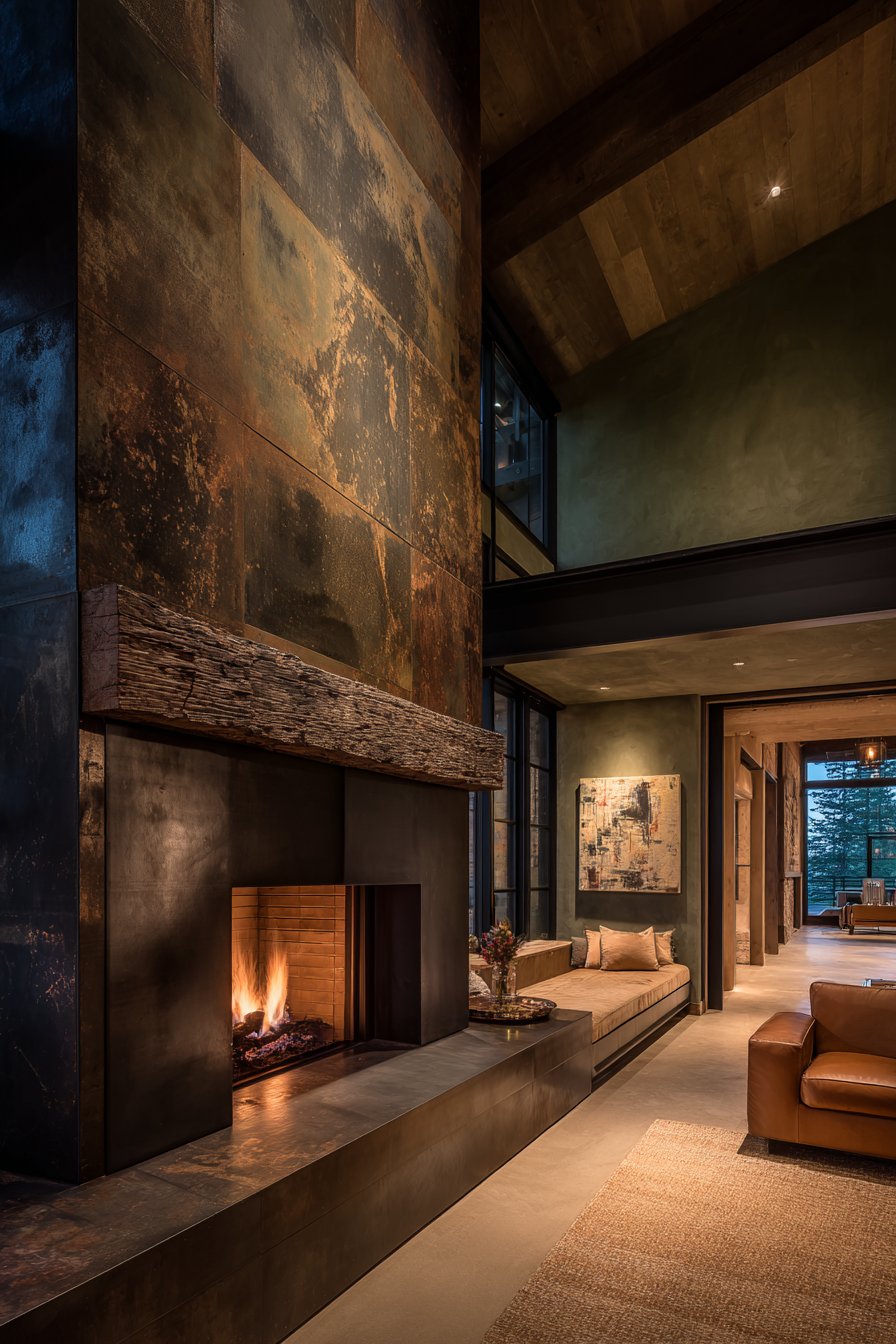 Statement Slate Fireplace Focal Point