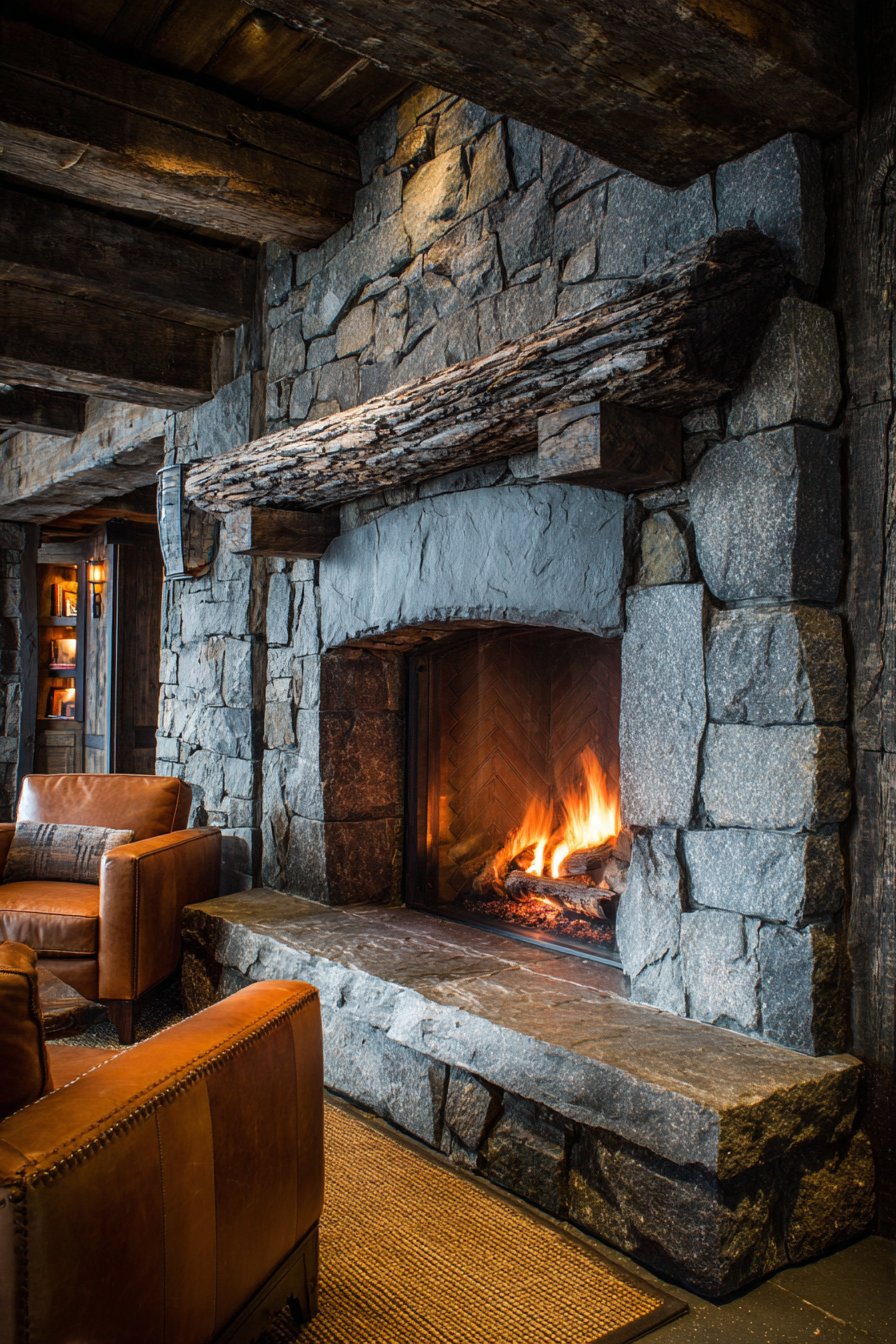 Statement Slate Fireplace Focal Point