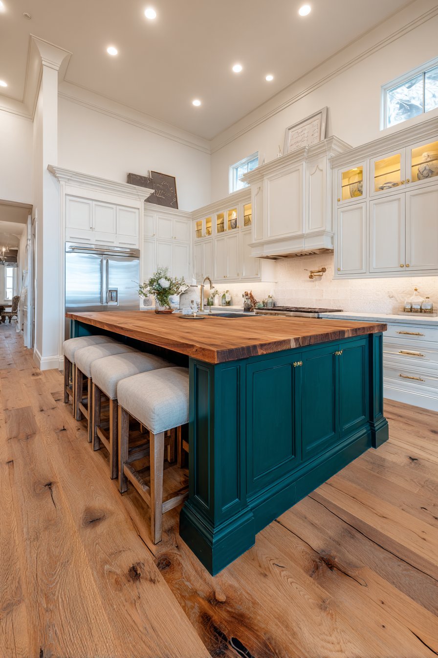 Dramatic Hunter Green Island Centerpiece