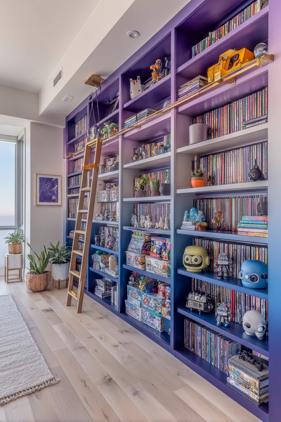 Color-Gradient Rainbow Bookshelf System