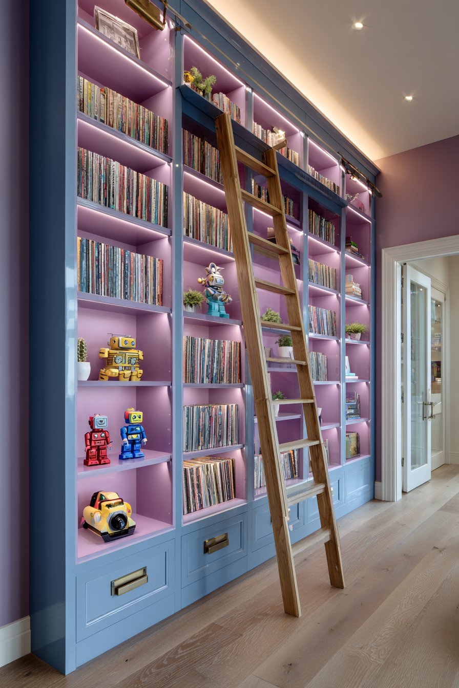 Color-Gradient Rainbow Bookshelf System
