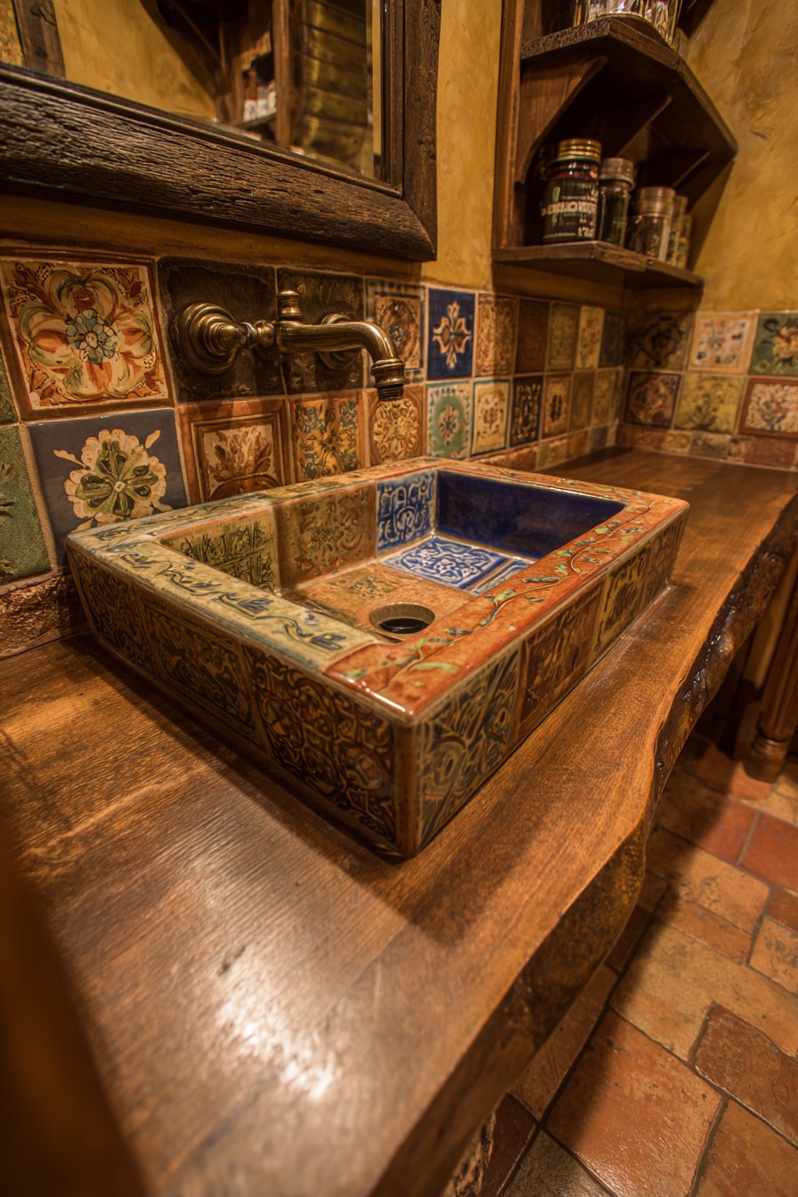 Artistic Sink Area with Collected Treasures