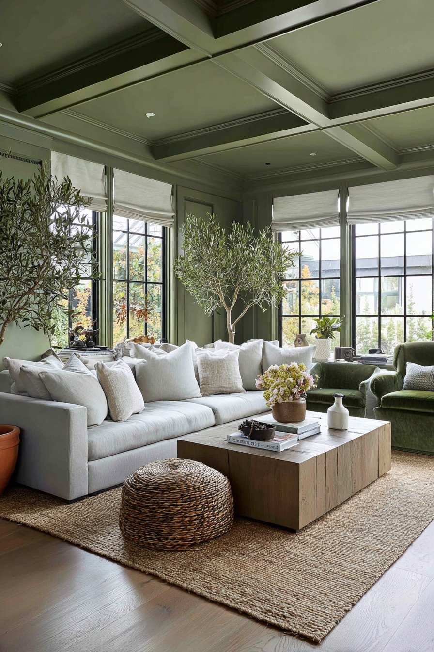 Olive Green Ceiling Drama