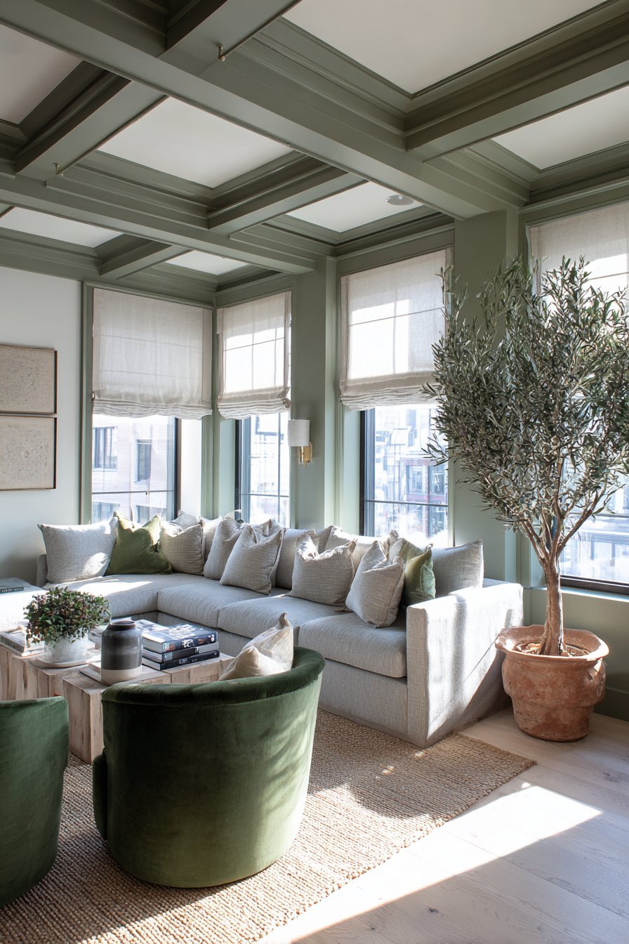 Olive Green Ceiling Drama