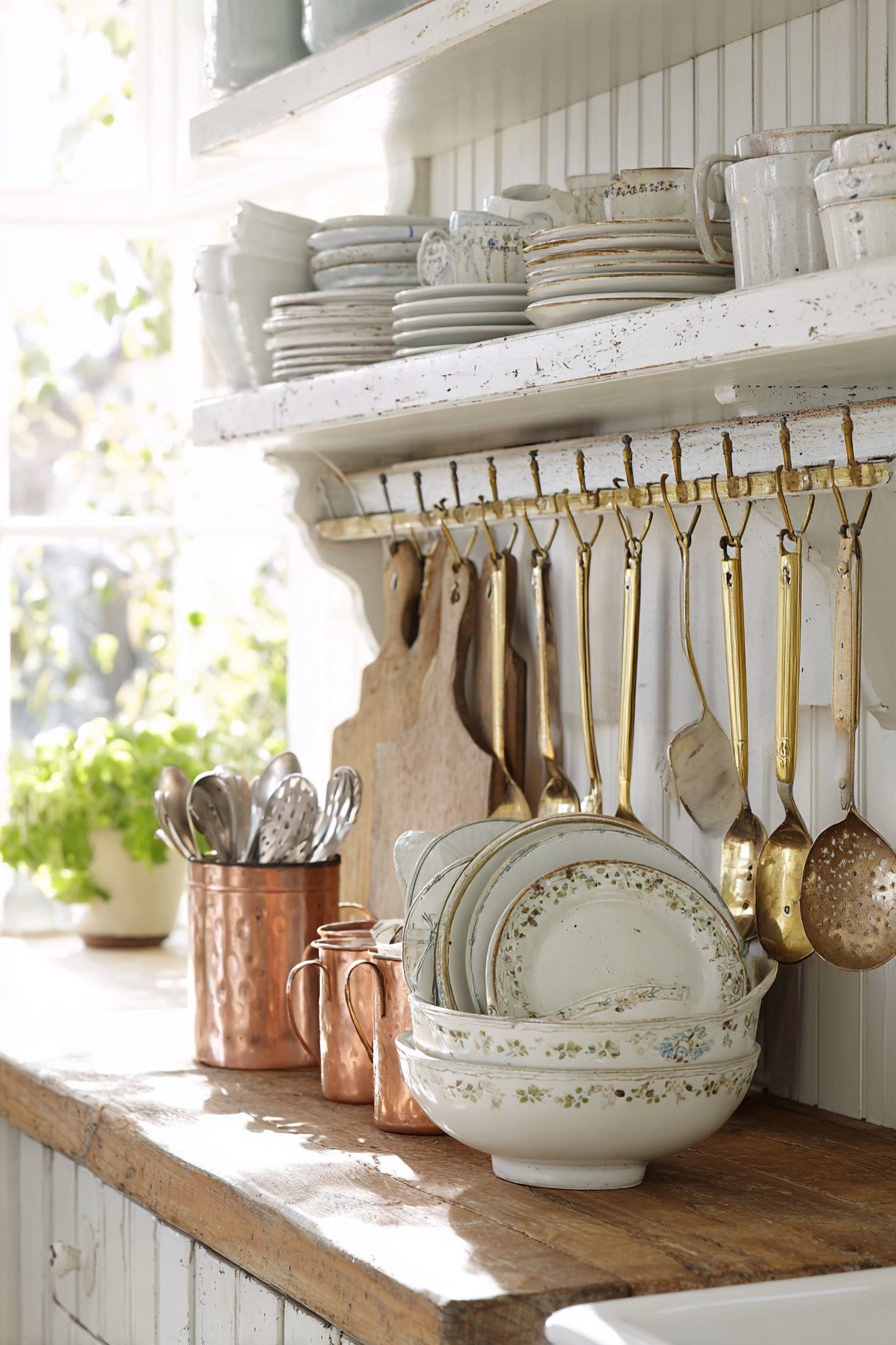 Vintage White Plate Rack Display
