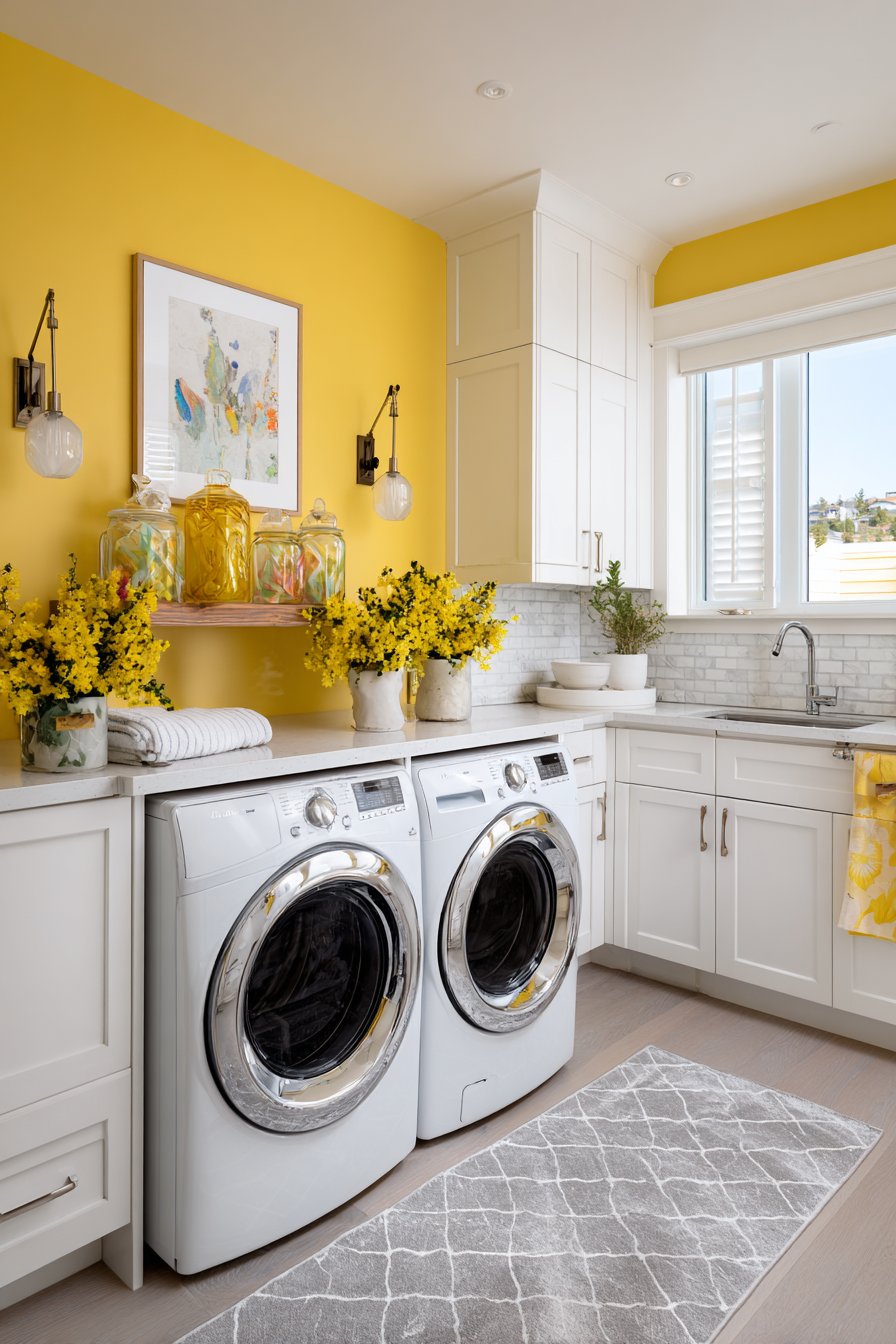 Cheerful Butter Yellow with Grey Accents