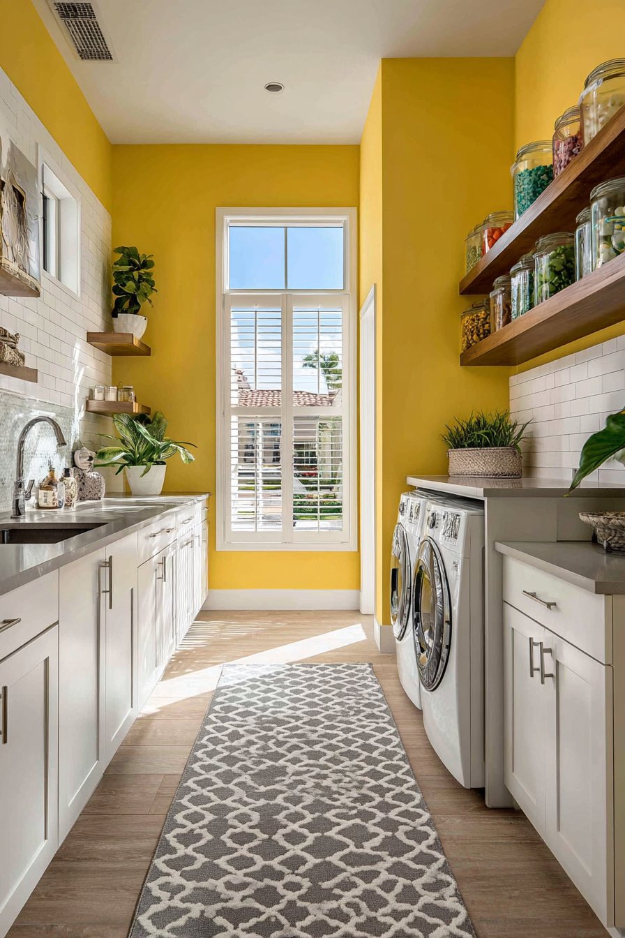 Cheerful Butter Yellow with Grey Accents