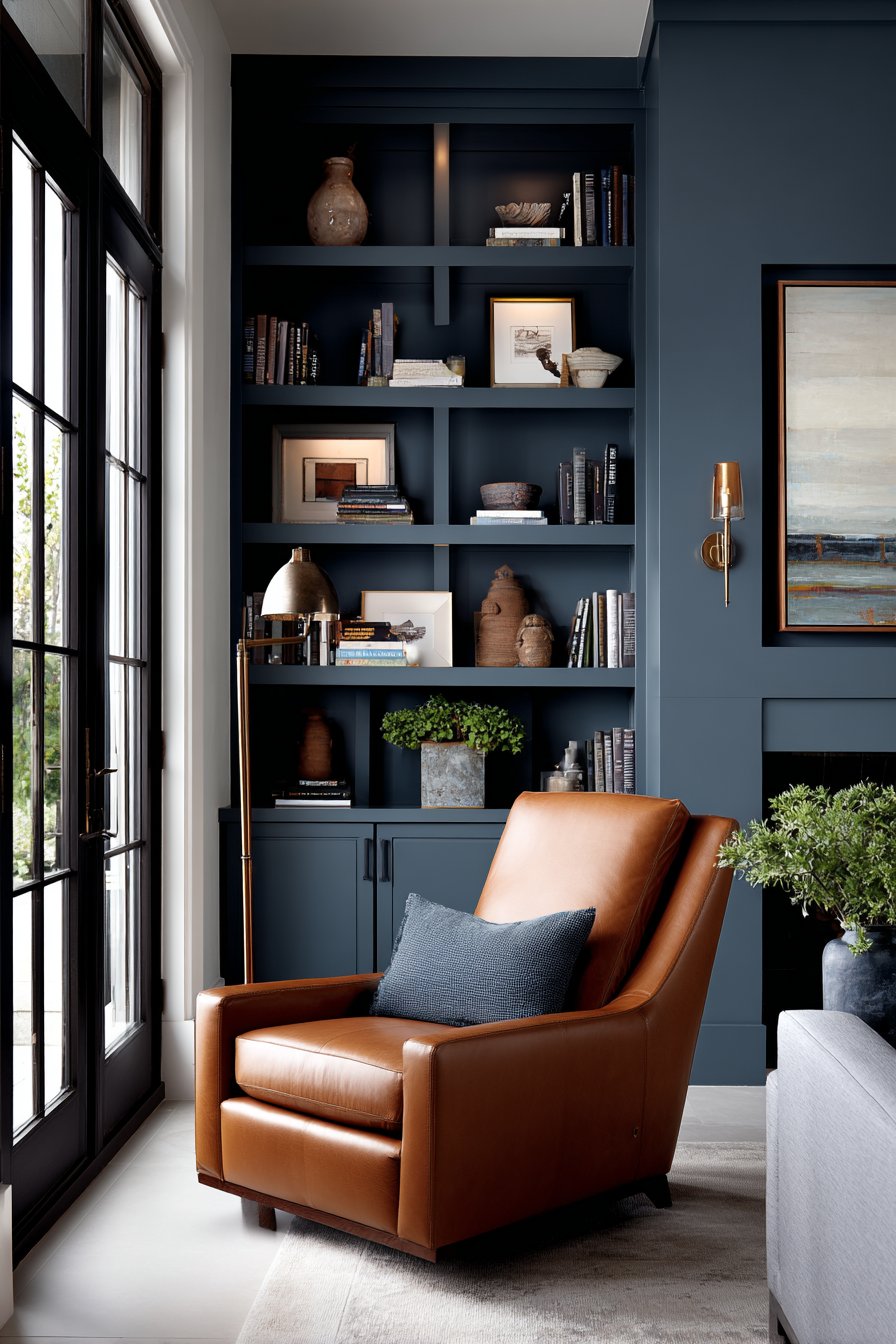 Modern Floor-to-Ceiling Built-In Bookshelf