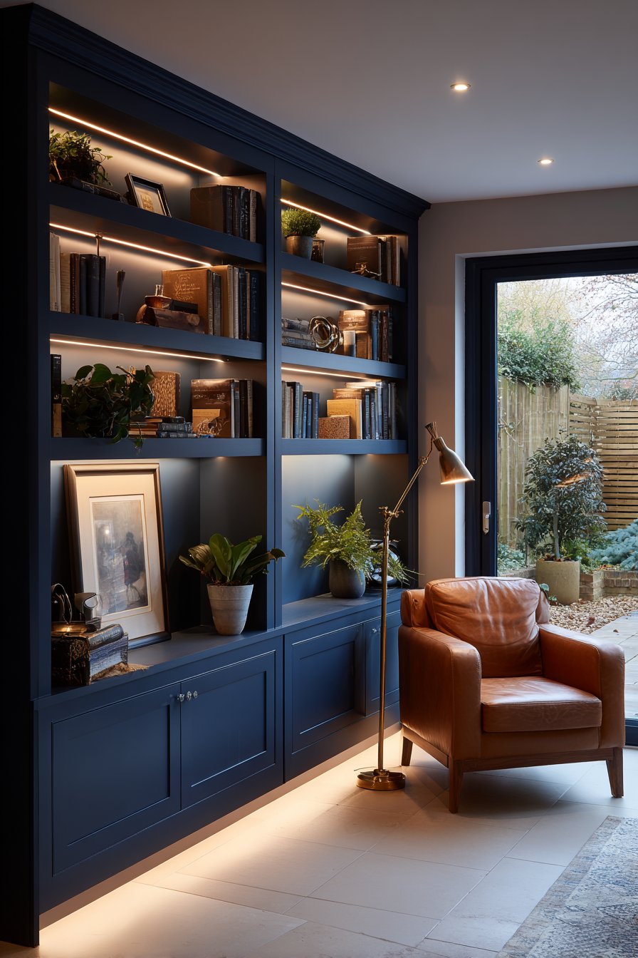 Modern Floor-to-Ceiling Built-In Bookshelf
