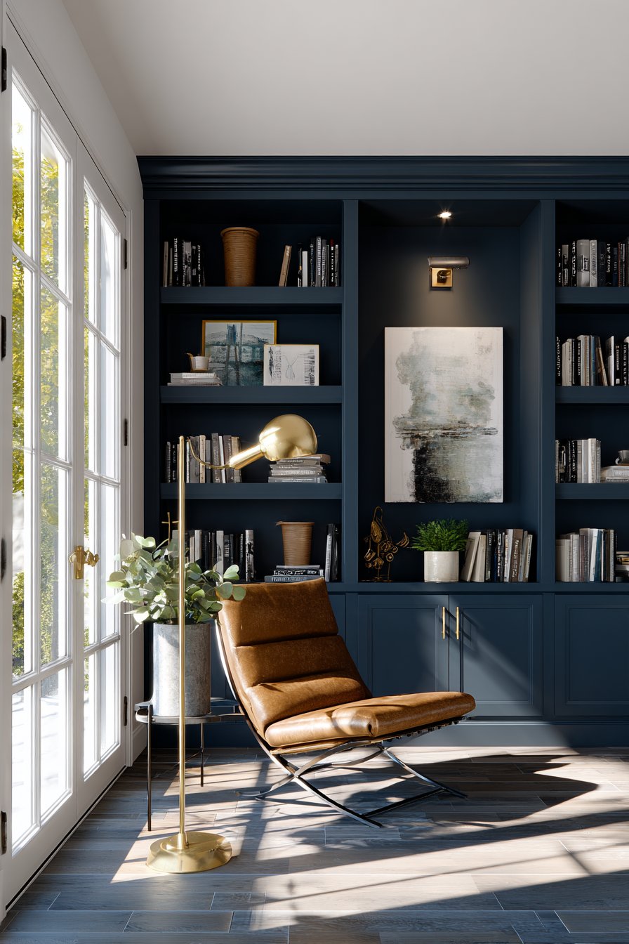 Modern Floor-to-Ceiling Built-In Bookshelf