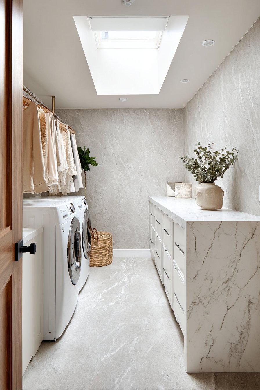 Waterfall Edge Quartz Folding Station