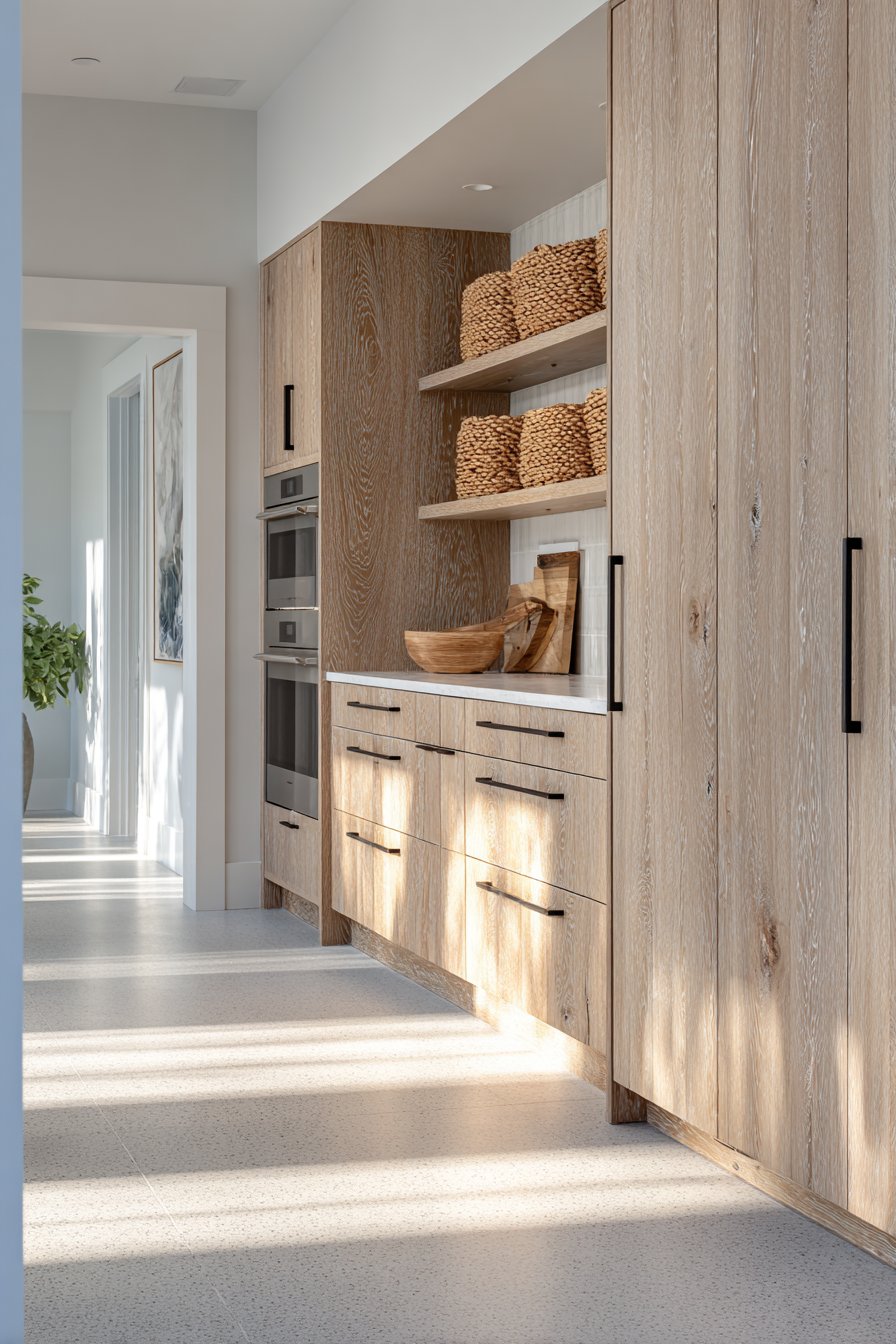 Floor-to-Ceiling Oak Cabinetry System