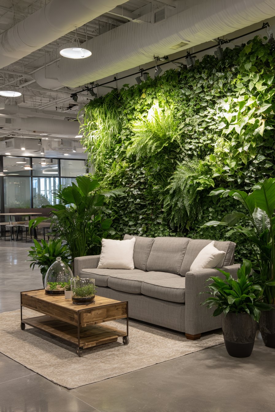 Dramatic Vertical Living Wall Feature