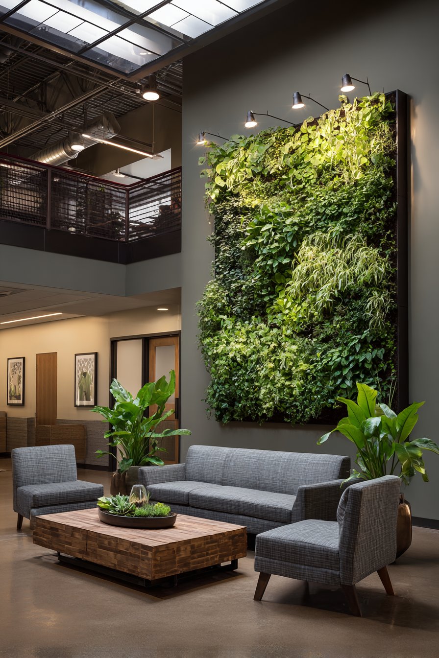 Dramatic Vertical Living Wall Feature