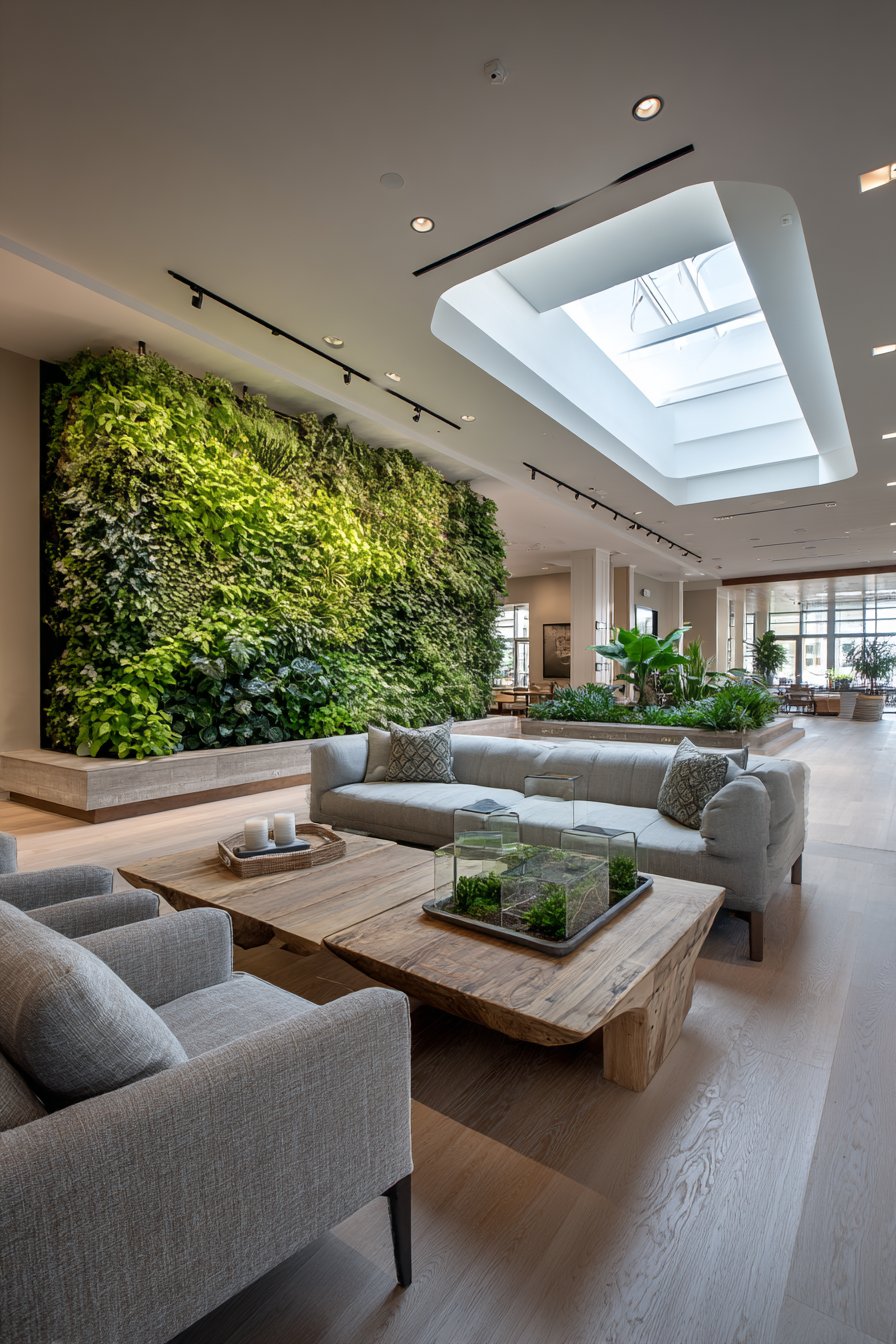 Dramatic Vertical Living Wall Feature