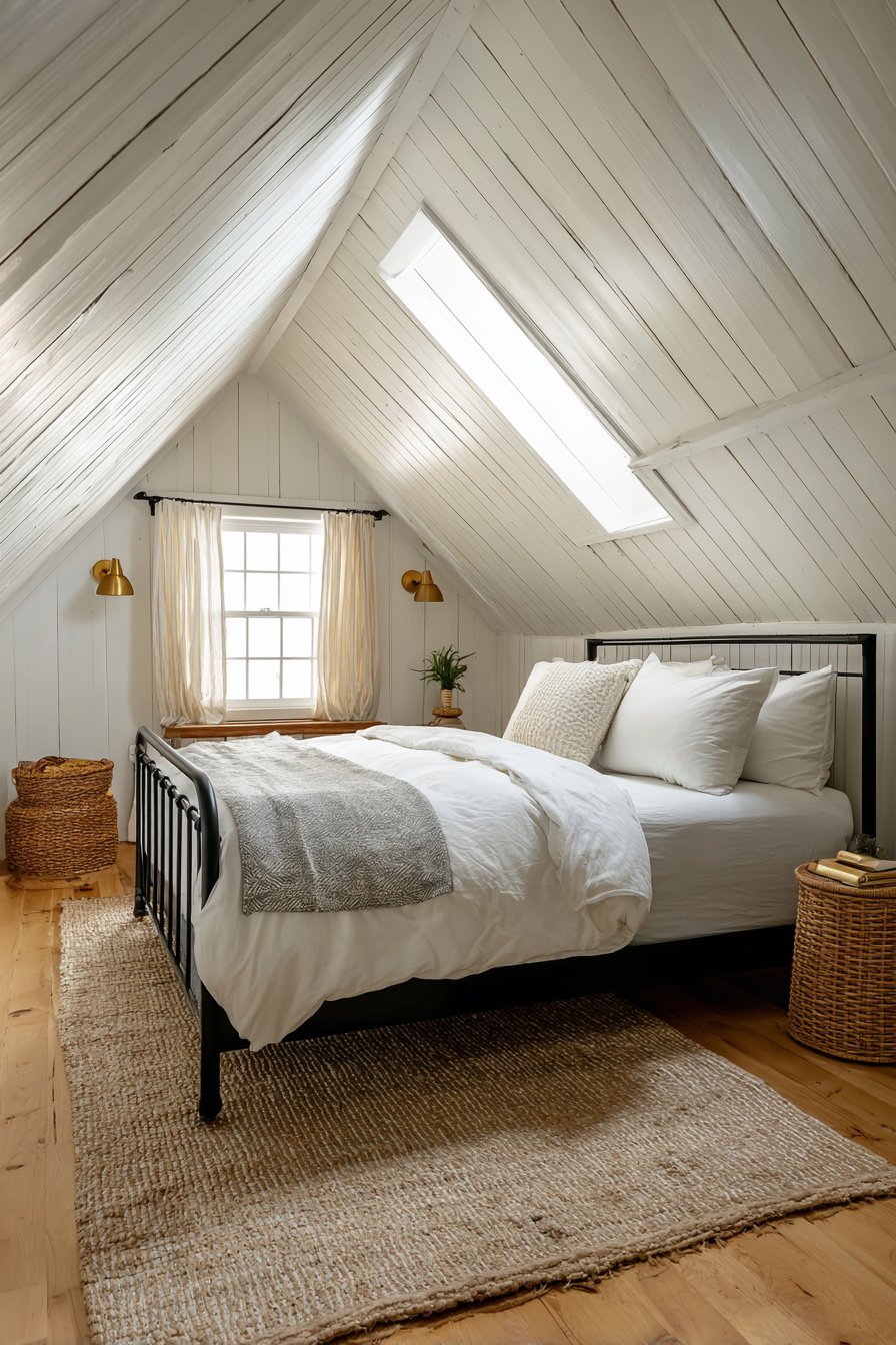 Scandinavian Whitewashed Wood Paneling