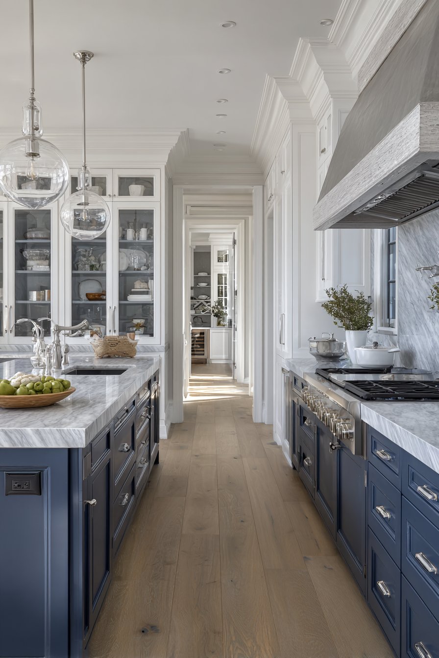 Transitional Navy and White Contrast