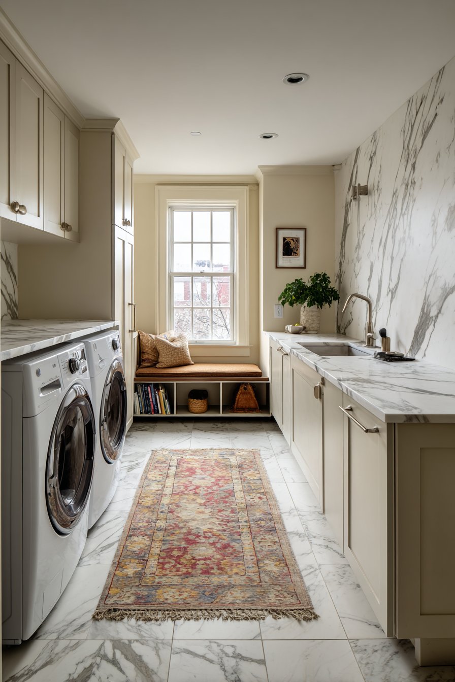 Luxury Marble Backdrop with Reading Nook