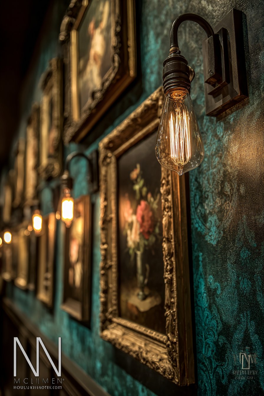 Emerald and Gold Accent Wall