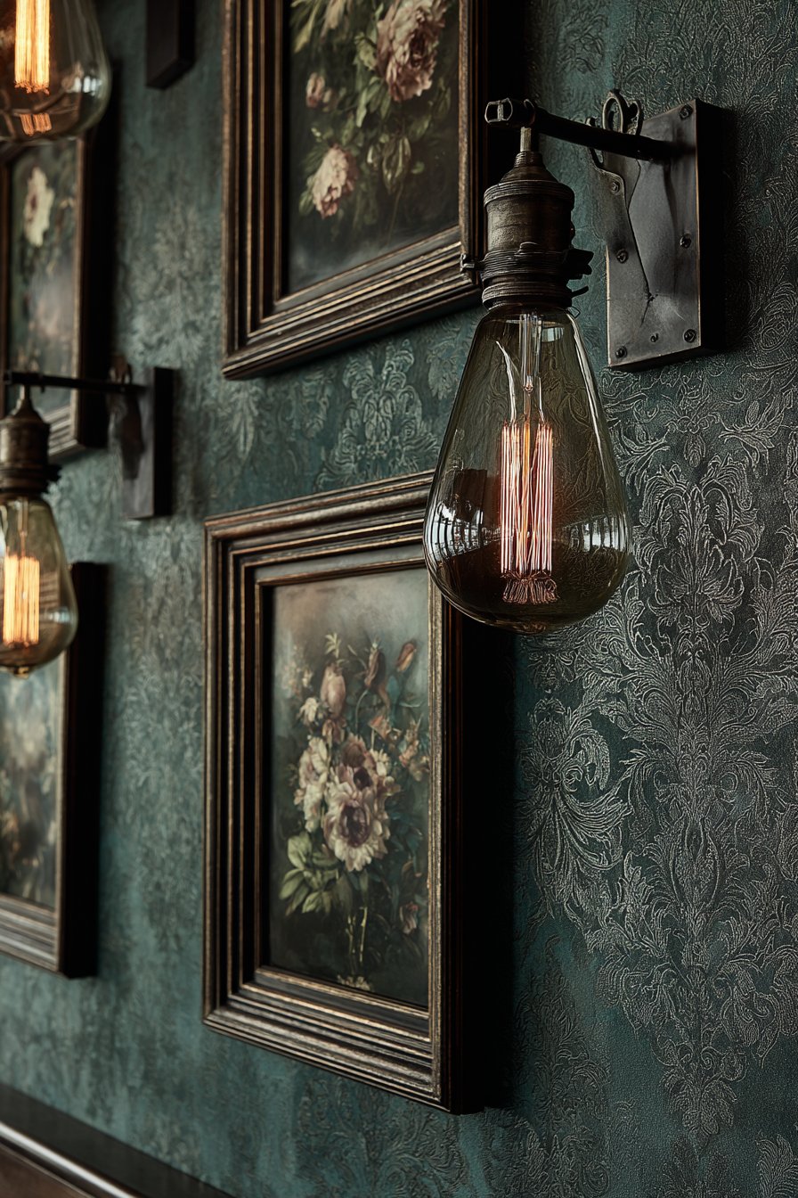 Emerald and Gold Accent Wall