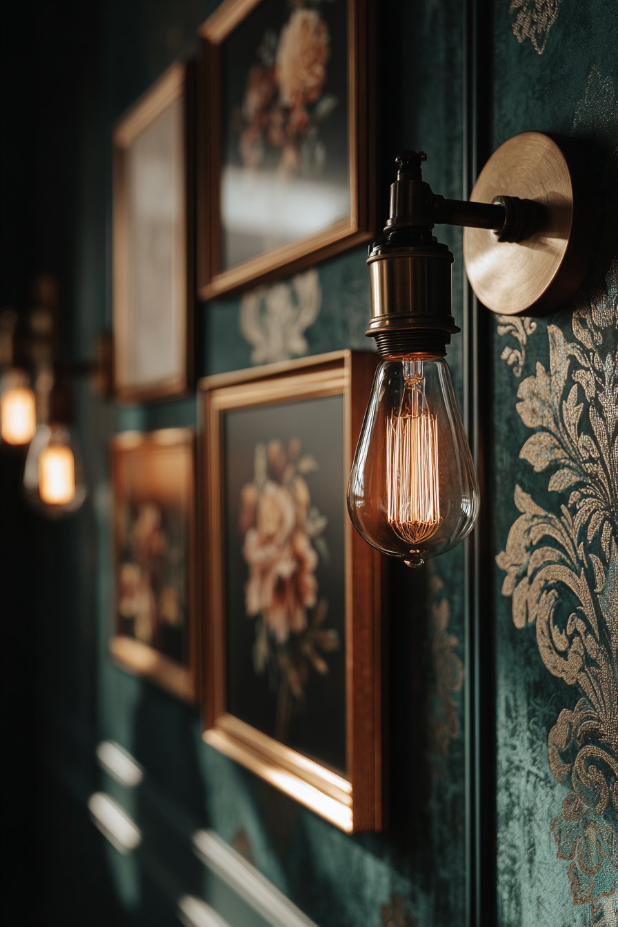 Emerald and Gold Accent Wall