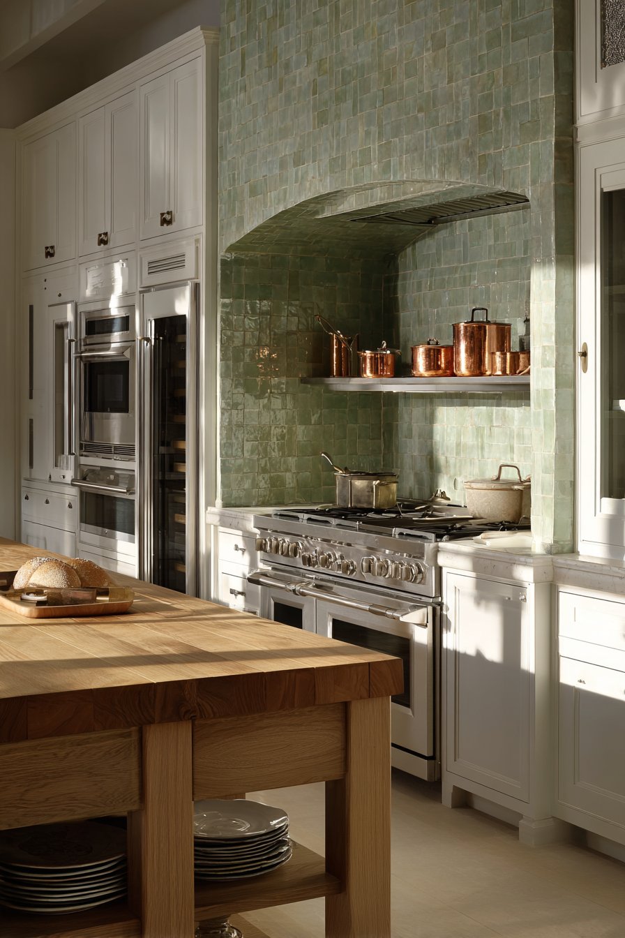 Chef's Kitchen with Handmade Zellige Tile