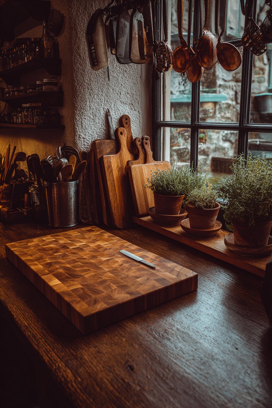 Butcher Block Workspace Warmth