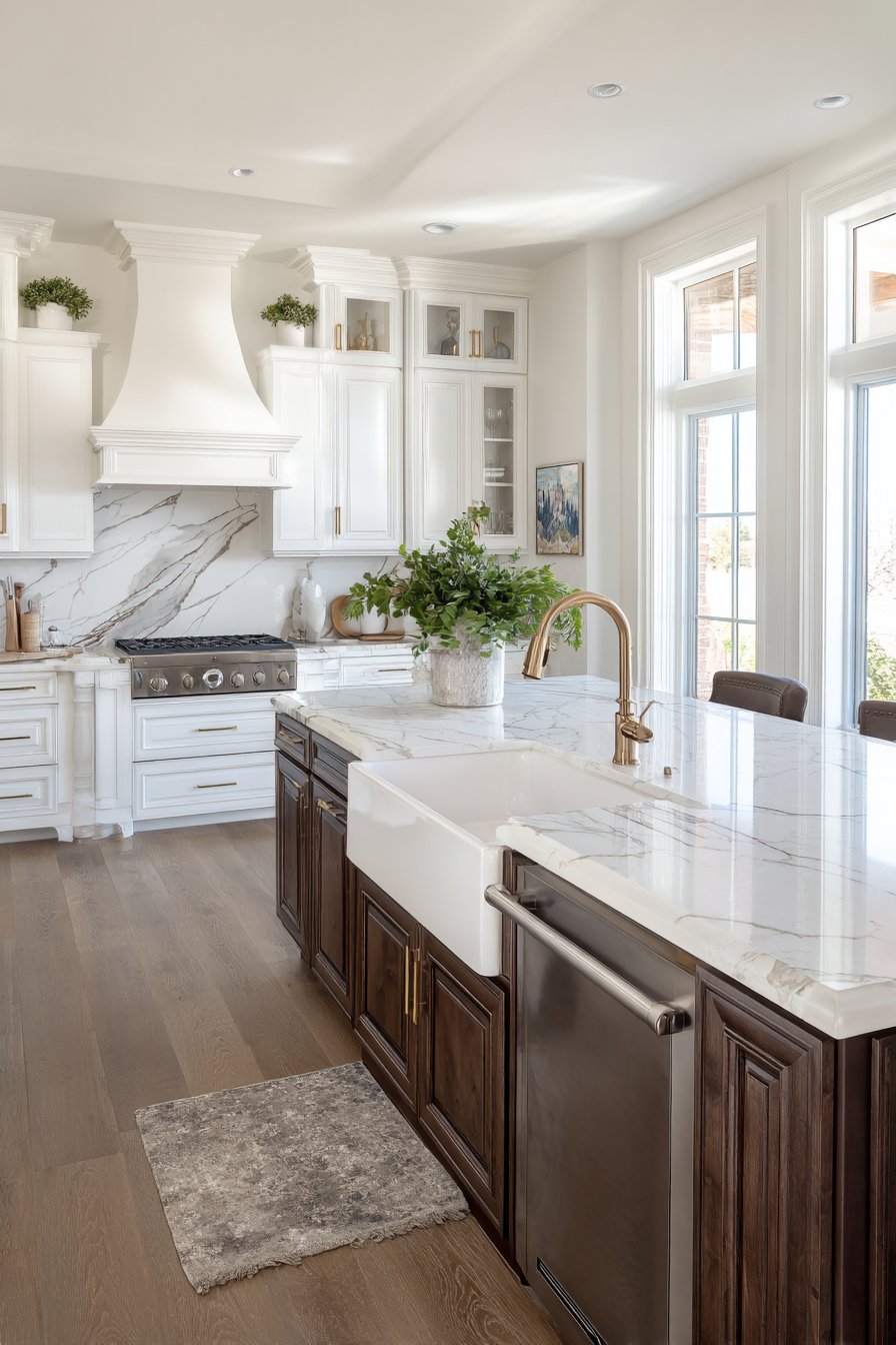 Two-Tone Cream and Walnut Luxury