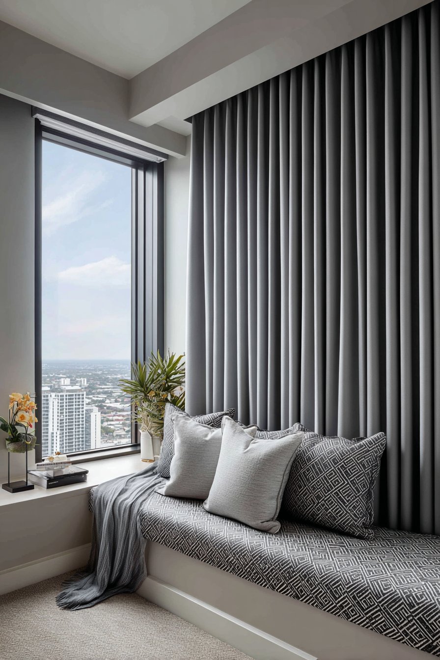 Dramatic Floor-to-Ceiling Window Treatment