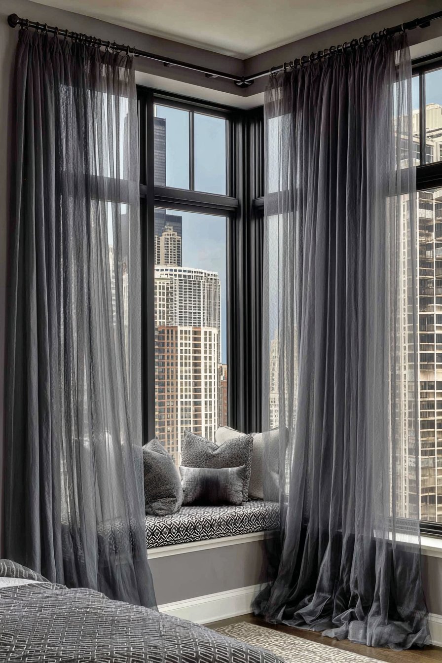 Dramatic Floor-to-Ceiling Window Treatment