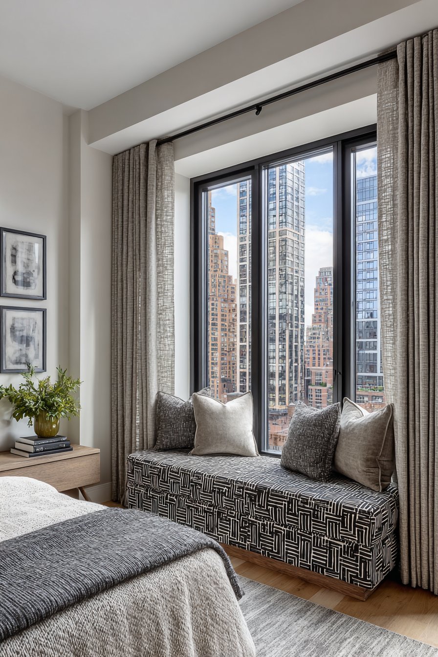 Dramatic Floor-to-Ceiling Window Treatment