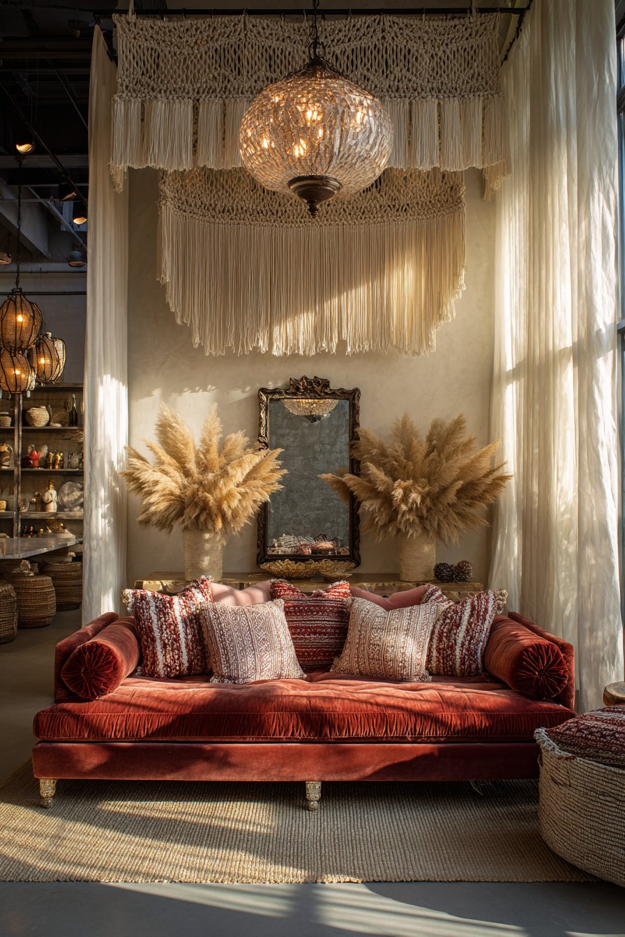 Bohemian Macramé Wall Hanging Centerpiece