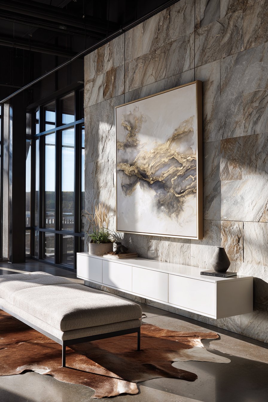 Industrial-Chic with Natural Stone Feature Wall