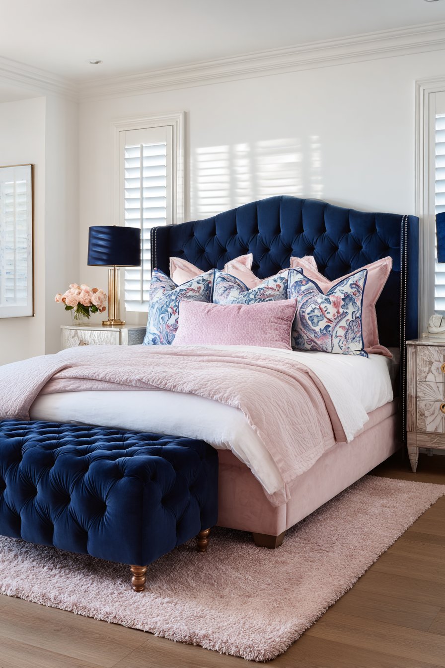 Dusty Rose and Navy Modern Minimalist Retreat