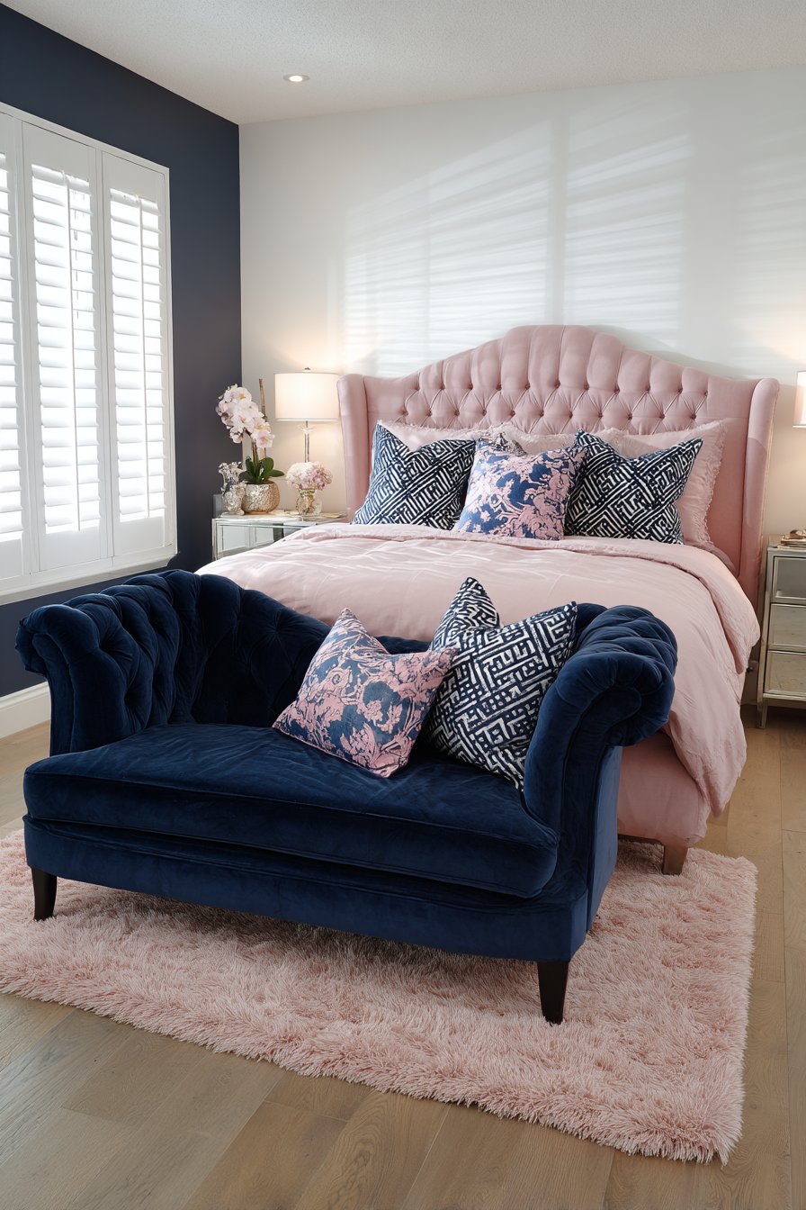 Dusty Rose and Navy Modern Minimalist Retreat