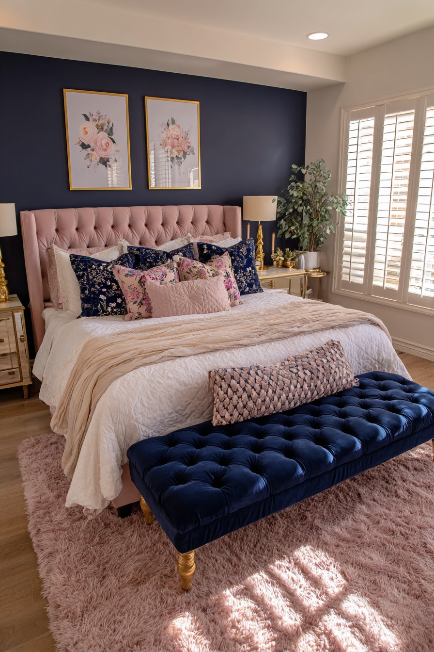 Dusty Rose and Navy Modern Minimalist Retreat