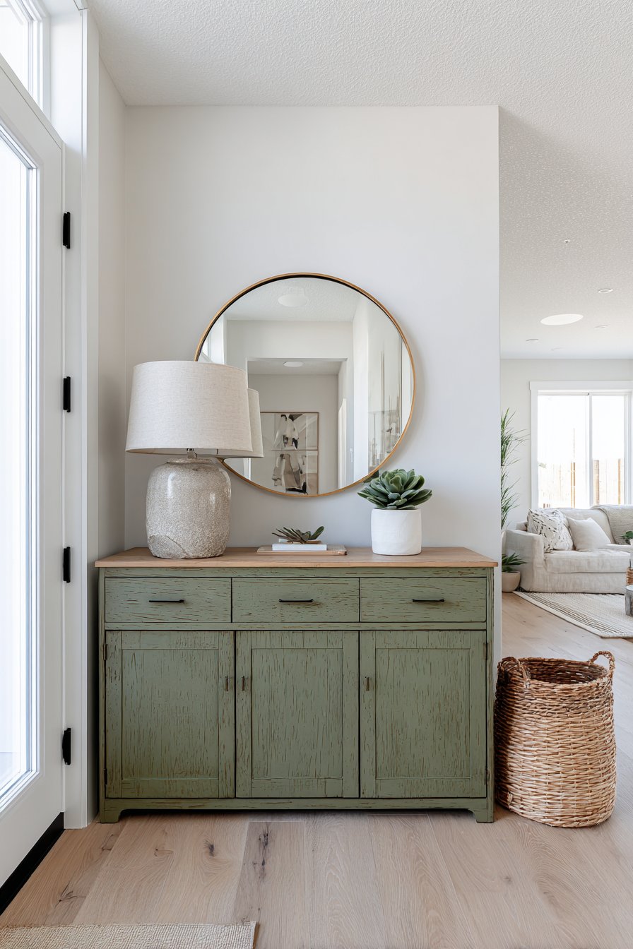 Welcoming Entryway with Distressed Console