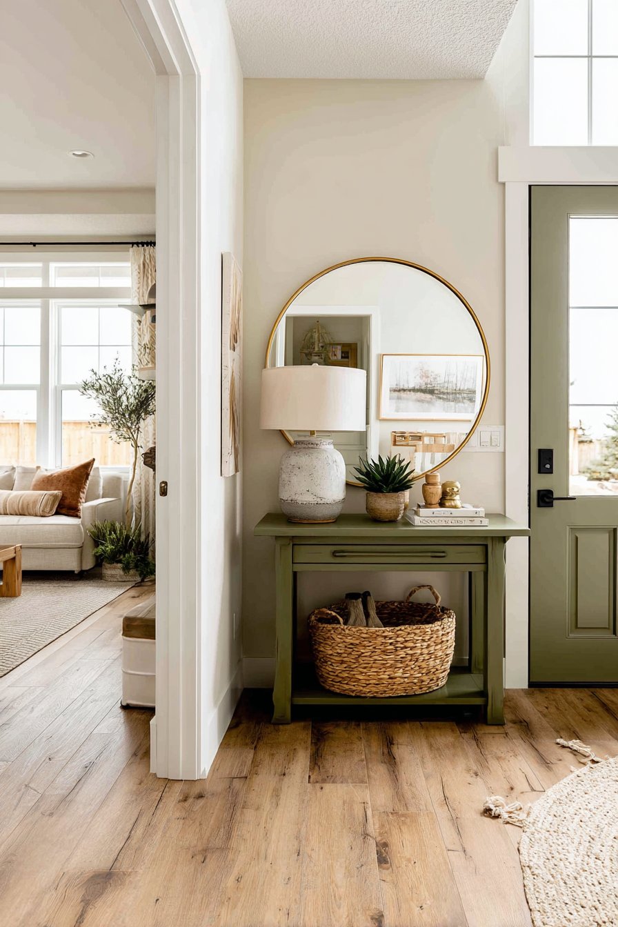 Welcoming Entryway with Distressed Console