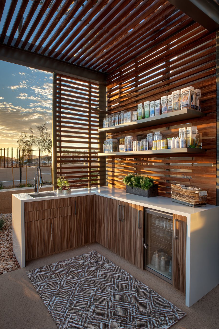 Modern Pergola Laundry Structure